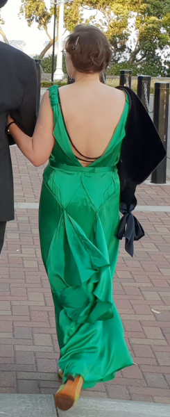 Helen in an art deco dress