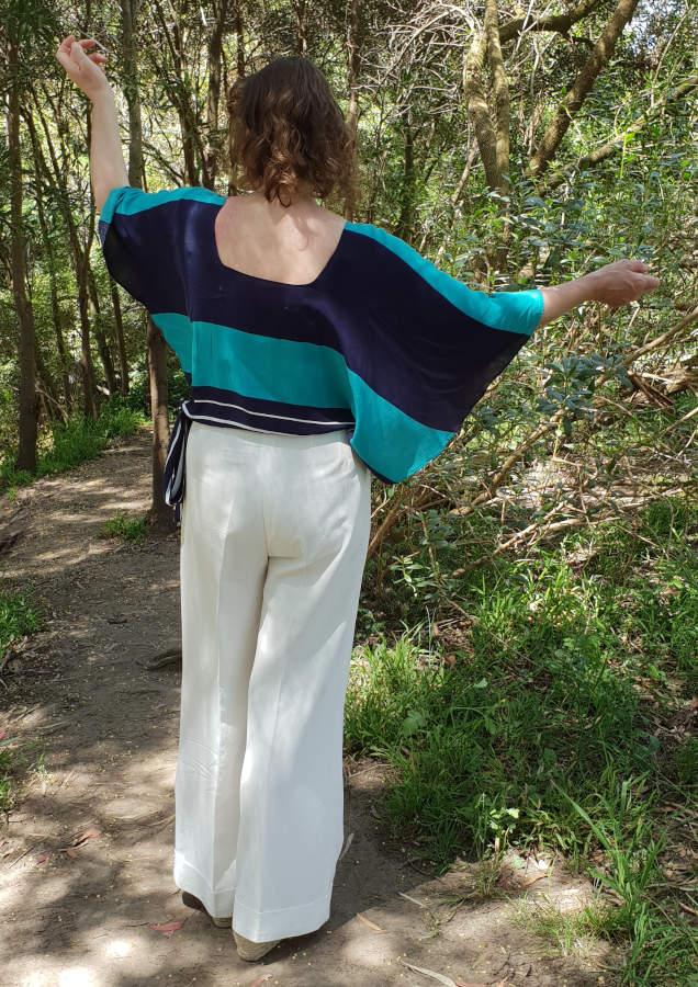 30s drape top and pants back