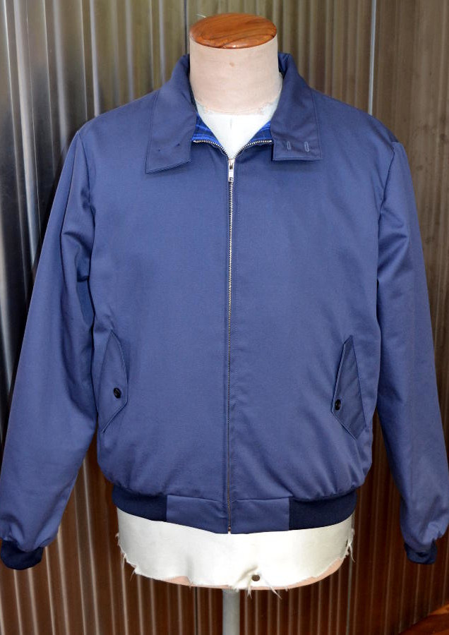 Blue-grey Harrington style bomber jacket